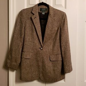 100% Silk LRL Equestrian Blazer Sz 2P